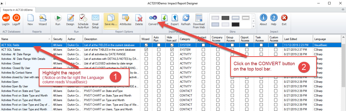 Impactact Tables - Custom tables list view